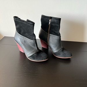 Anthropologie J. Shoes Leather and Suede Heeled Booties